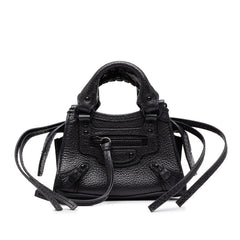 バレンシアガ ネオ クラシック スーパーナノ ハンドバッグ ショルダーバッグ 2WAY 669537 ブラック レザー レディース BALENCIAGA 中古