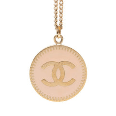 シャネル ココマーク ラウンド ネックレス 06P ゴールド ピンク メッキ レディース CHANEL 【中古】