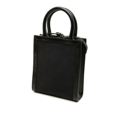 セリーヌ ミニ バーティカル カバ ハンドバッグ ショルダーバッグ 2WAY ブラック キャンバス レザー レディース CELINE 中古