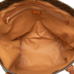 セリーヌ マカダム トートバッグ ショルダーバッグ ブラウン PVC レザー レディース CELINE 【中古】