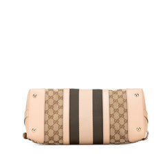 グッチ GGキャンバス ハンドバッグ ショルダーバッグ 2WAY 257341 ピンクベージュ ブラウン キャンバス レザー レディース GUCCI 【中古】