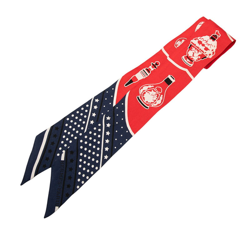 エルメス ツイリー Les Flacons Bandana 香水瓶 スカーフ レッド マルチカラー シルク レディース HERMES 中古