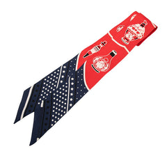エルメス ツイリー Les Flacons Bandana 香水瓶 スカーフ レッド マルチカラー シルク レディース HERMES 中古
