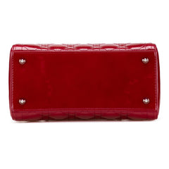 ディオール カナージュ レディディオール ミディアム ハンドバッグ ショルダーバッグ 2WAY レッド パテントレザー レディース Dior 【中古】