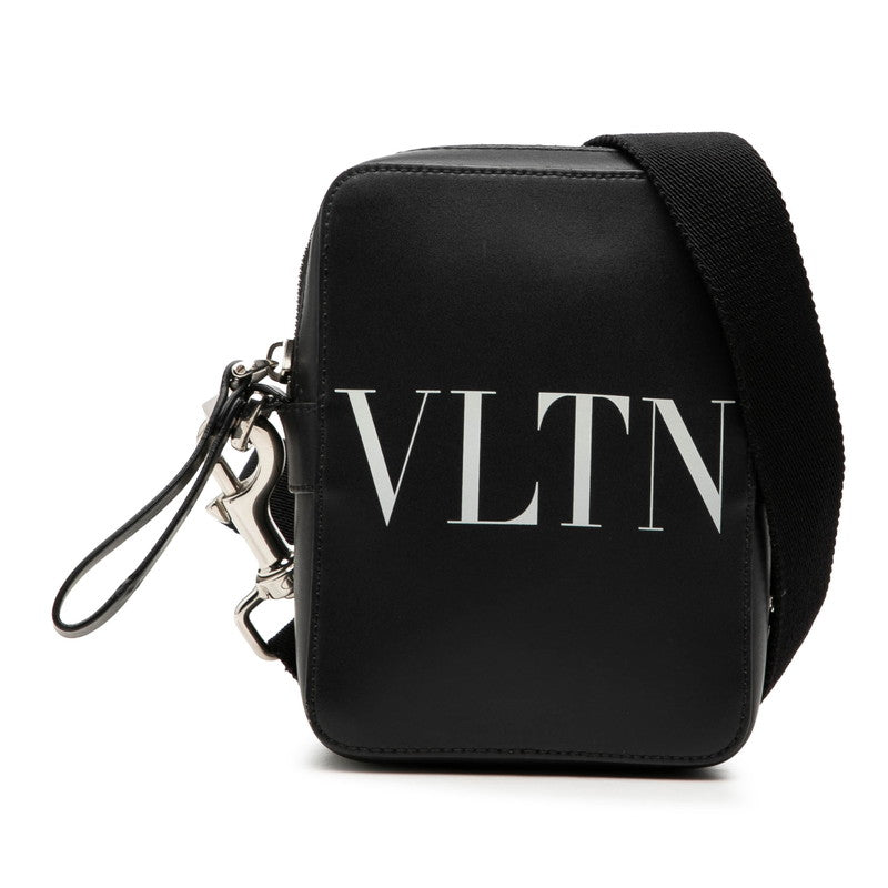 ヴァレンチノ ガラヴァーニ VLTN 斜め掛け ショルダーバッグ ブラック レザー レディース Valentino 【中古】