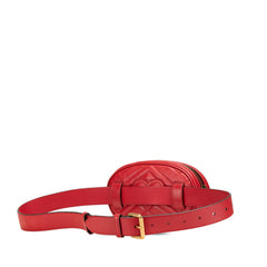 グッチ GGマーモント ボディバッグ ウエストバッグ 476434 レッド レザー レディース GUCCI 【中古】