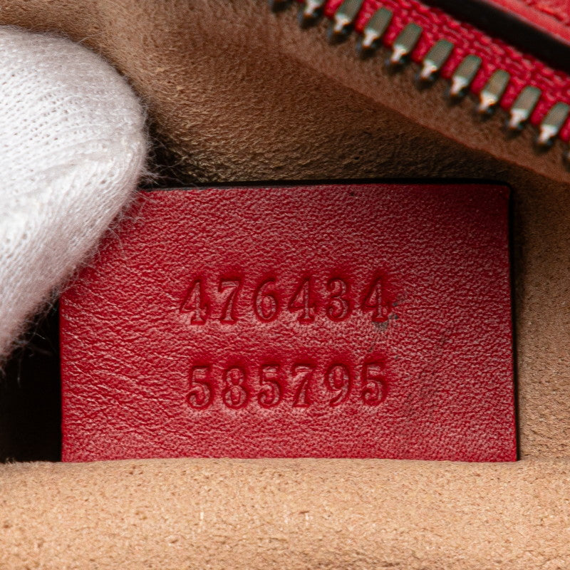 グッチ GGマーモント ボディバッグ ウエストバッグ 476434 レッド レザー レディース GUCCI 【中古】