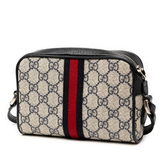 グッチ GGスプリーム オフィディア ショルダーバッグ 517350 ネイビー ベージュ PVC レザー レディース GUCCI 【中古】