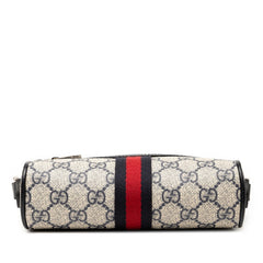 グッチ GGスプリーム オフィディア ショルダーバッグ 517350 ネイビー ベージュ PVC レザー レディース GUCCI 【中古】