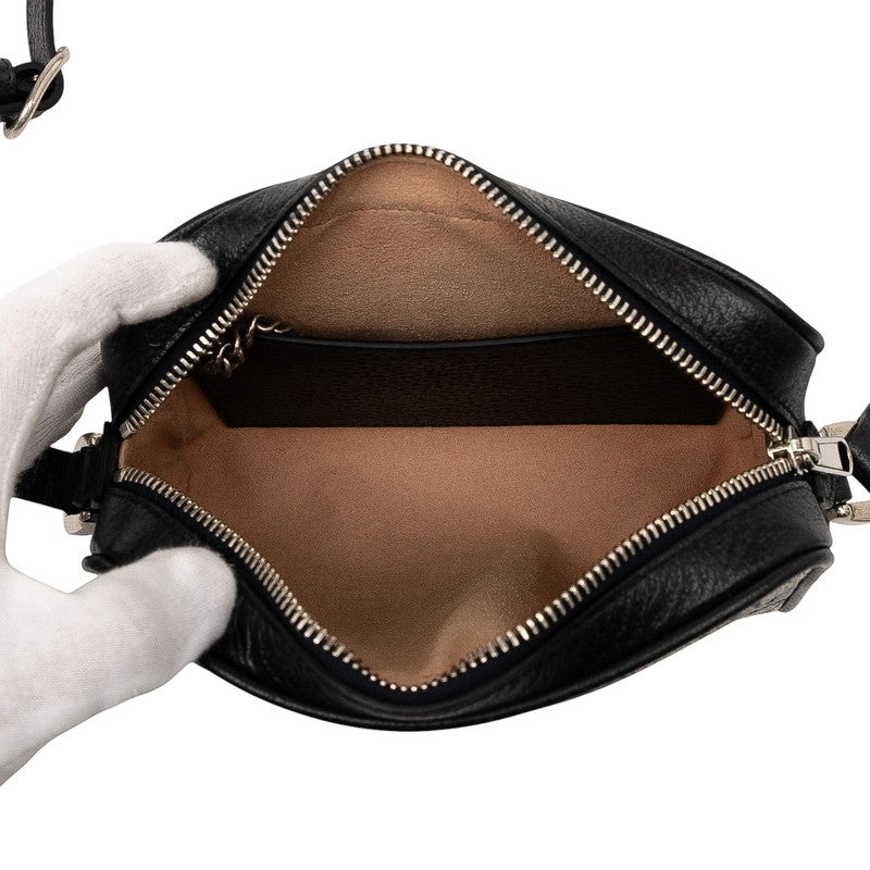 グッチ GGスプリーム オフィディア ショルダーバッグ 517350 ネイビー ベージュ PVC レザー レディース GUCCI 【中古】