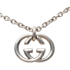 グッチ インタロッキングG チェーン ペンダント ネックレス SV925 シルバー レディース GUCCI 【中古】