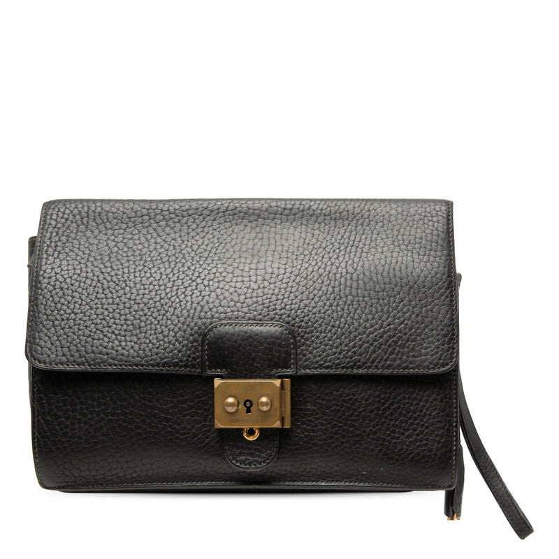 エルメス ジェット クラッチバッグ セカンドバッグ ブラック ゴールド金具 フィヨルド レディース HERMES 【中古】