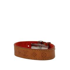 ルイ ヴィトン グッドラックブレスレット ブレスレット ブラウン シルバー レザー メタル レディース LOUIS VUITTON 中古