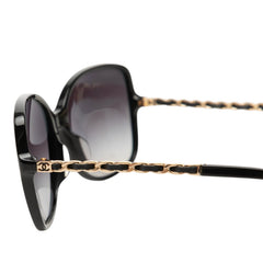 シャネル ココマーク サングラス アイウェア 5210-Q-A ブラック ゴールド プラスチック メッキ レディース CHANEL 【中古】
