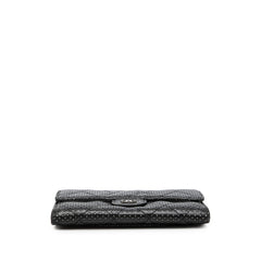 シャネル ココマーク マトラッセ パンチング 二つ折り財布 ブラック シルバー ラムスキン レディース CHANEL 中古