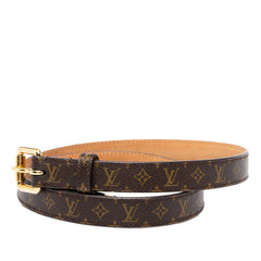 ルイ ヴィトン モノグラム サンチュール ベルト サイズ80/32 M9274W ブラウン ゴールド PVC レザー レディース LOUIS VUITTON 中古