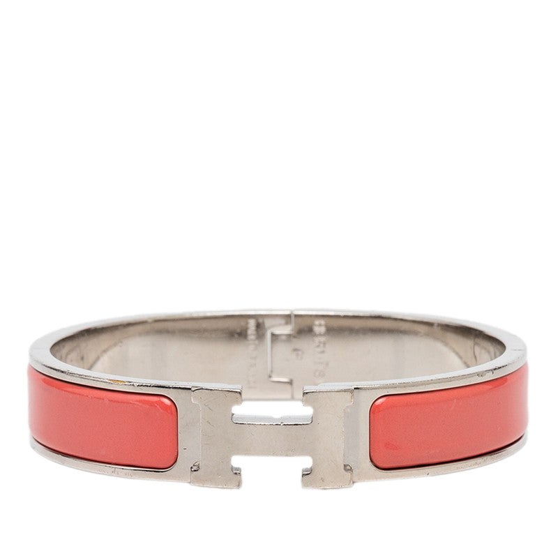 エルメス クリックH PM エナメルブレスレット バングル ピンク シルバー メタル レディース HERMES 【中古】