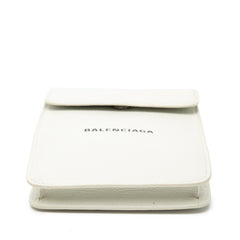 バレンシアガ キャッシュ ショルダーバッグ フォンホルダー 640536 ホワイト レザー レディース BALENCIAGA 【中古】