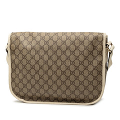 グッチ GGスプリーム 斜め掛け ショルダーバッグ 201732 ベージュ ホワイト PVC レザー レディース GUCCI 【中古】