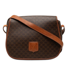 セリーヌ マカダム 斜め掛け ショルダーバッグ JMB12 ブラウン PVC レザー レディース CELINE 【中古】
