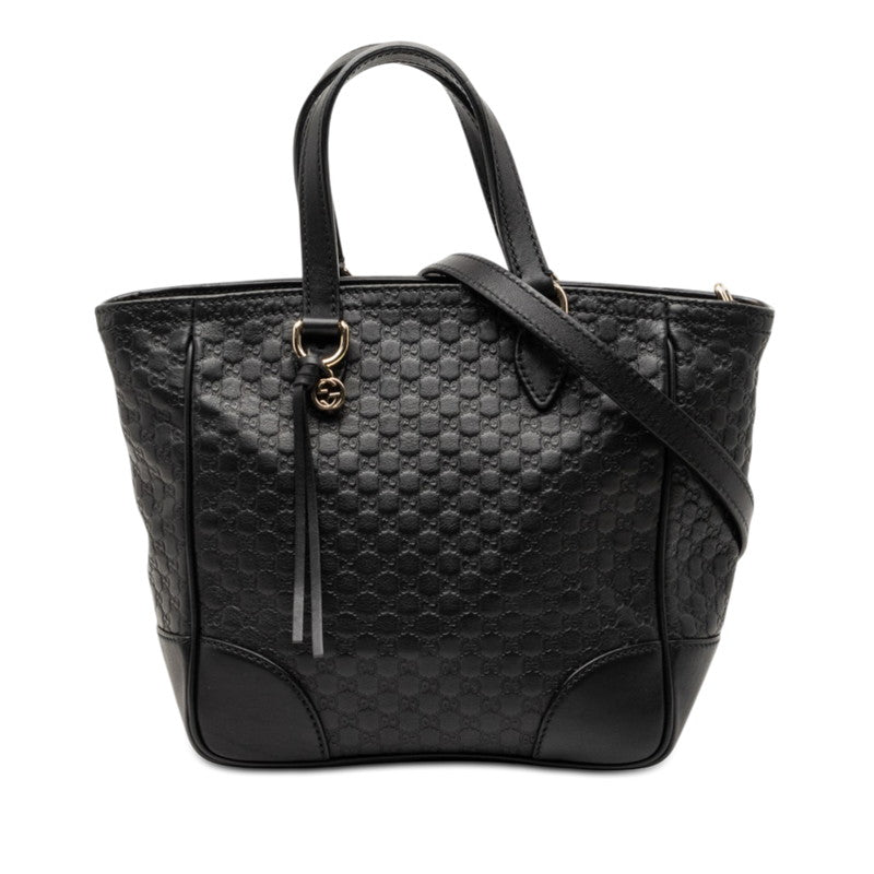 グッチ マイクログッチシマ ハンドバッグ ショルダーバッグ 2WAY 449241 ブラック レザー レディース GUCCI 【中古】