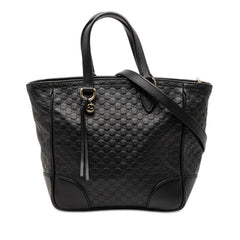 グッチ マイクログッチシマ ハンドバッグ ショルダーバッグ 2WAY 449241 ブラック レザー レディース GUCCI 【中古】