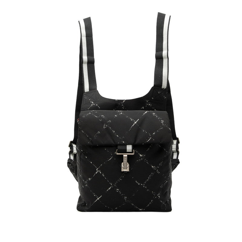 シャネル トラベルライン リュック バックパック ブラック ナイロン レディース CHANEL 【中古】