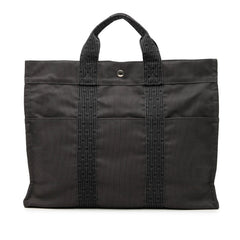 エルメス エールラインMM トートバッグ ハンドバッグ グレー キャンバス レディース HERMES 【中古】