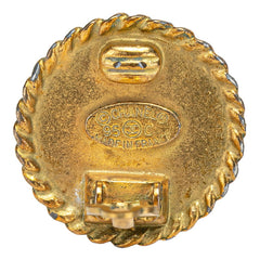 シャネル ヴィンテージ ココマーク ラウンド イヤリング ゴールド ブラック メッキ レディース CHANEL 【中古】