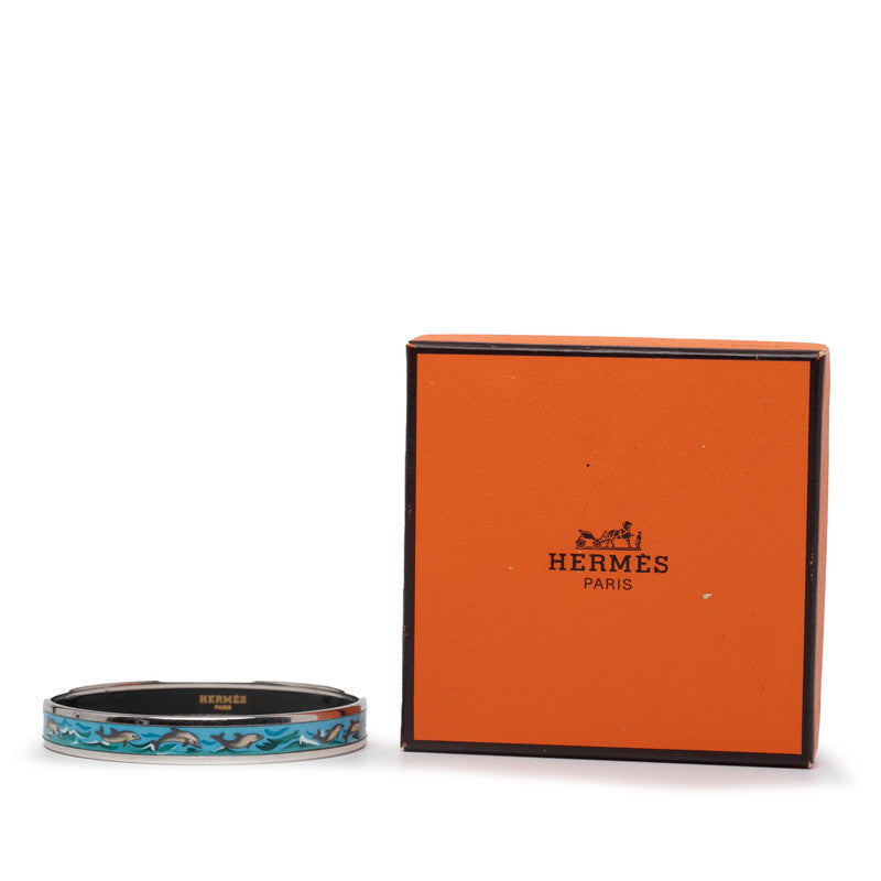 エルメス エマイユPM 七宝焼き バングル シルバー マルチカラー メタル レディース HERMES 【中古】