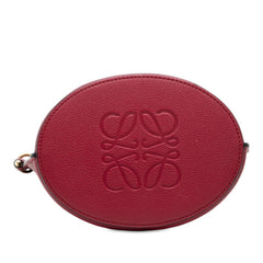 ロエベ アナグラム ゲートバケット 斜めかけ ショルダーバッグ レッド レザー レディース LOEWE 中古