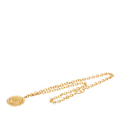 シャネル ココマーク ライオン 王冠 クラウン ネックレス ゴールド メッキ レディース CHANEL 【中古】