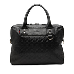 グッチ グッチシマ ブリーフケース ビジネスバッグ 328937 ブラック ネイビー レザー メンズ GUCCI 中古