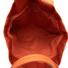 エルメス アカプルコ カバスMM トートバッグ オレンジ トワルシェブロン レザー レディース HERMES 【中古】