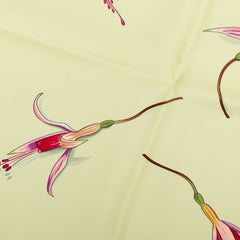 エルメス カレ90 Fleurs De Fuchsia フクシャの花 スカーフ グリーン マルチカラー シルク レディース HERMES 中古