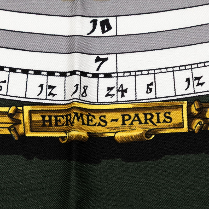 エルメス カレ90 DIES ET HORE 占星術 スカーフ グリーン ホワイト マルチカラー シルク レディース HERMES 【中古】