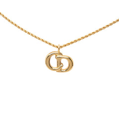 ディオール CDロゴ モチーフ チェーン ネックレス ペンダント ゴールド メッキ レディース Dior 中古