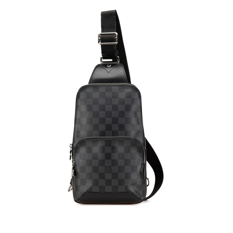 ルイ ヴィトン ダミエ グラフィット アヴェニュー スリングバッグ ボディバッグ N41719 ブラック PVC レザー メンズ LOUIS VUITTON 【中古】
