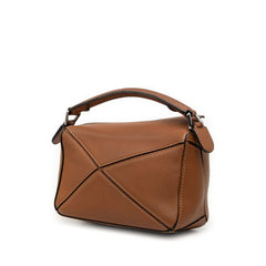 ロエベ アナグラム パズルバッグ ミニ ハンドバッグ ショルダーバッグ 2WAY ブラウン レザー レディース LOEWE 【中古】
