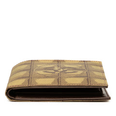 シャネル ニュートラベルライン ココマーク 二つ折り財布 カーキ ナイロン レザー レディース CHANEL 【中古】