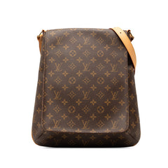 ルイ ヴィトン モノグラム ミュゼット 斜め掛け ショルダーバッグ M51256 ブラウン PVC レザー レディース LOUIS VUITTON 【中古】