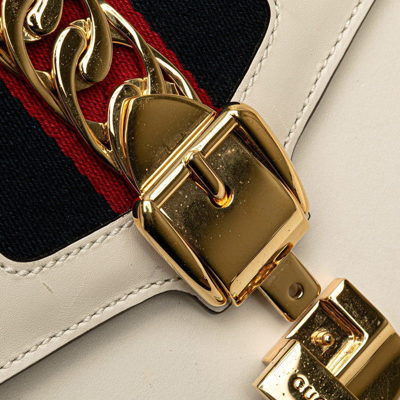 グッチ シルヴィ ワンショルダーバッグ 421882 ホワイト マルチカラー レザー レディース GUCCI 【中古】