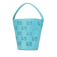 グッチ GGカットアウト チルドレンズ ハンドバッグ バケットバッグ 723051 ライトブルー ラバー レディース GUCCI 【中古】