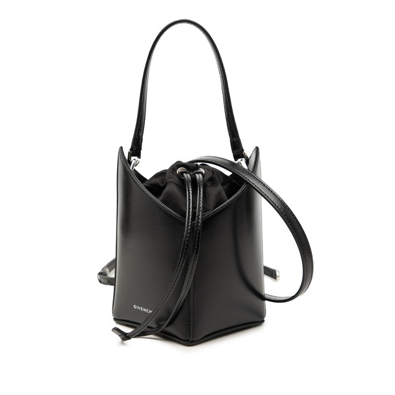 ジバンシー カットアウト ミニ バケットバッグ ハンドバッグ ショルダーバッグ 2WAY ブラック レザー レディース Givenchy 【中古】