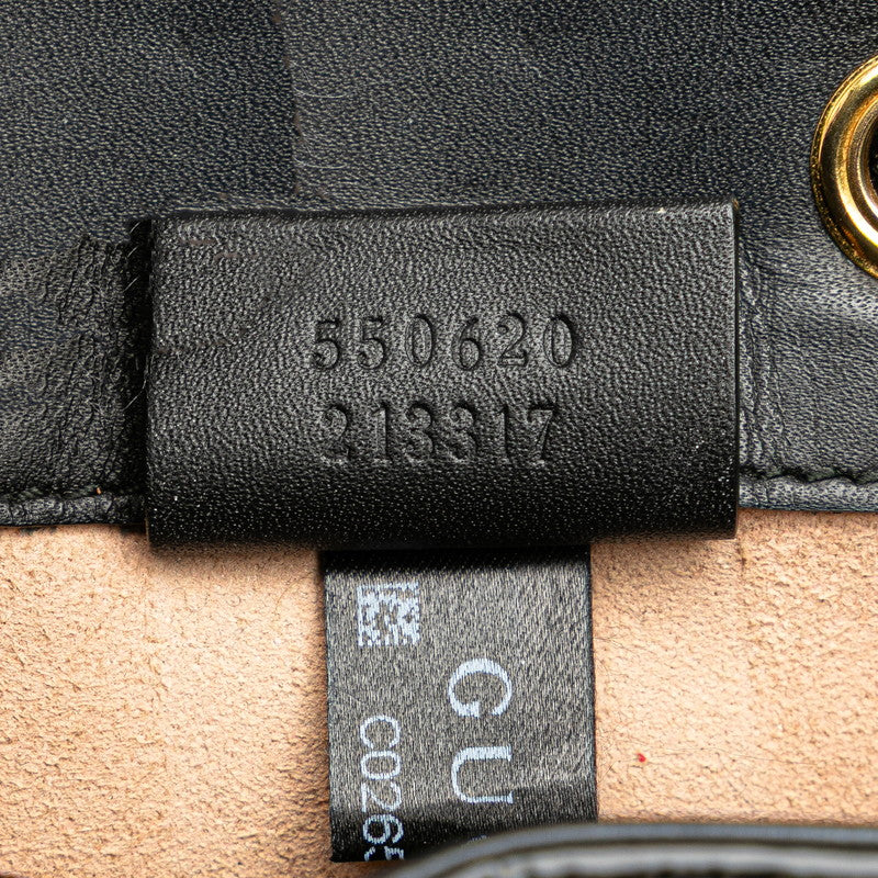 グッチ ショルダーバッグ 550620 レッド ブラック スウェード レザー レディース GUCCI 【中古】