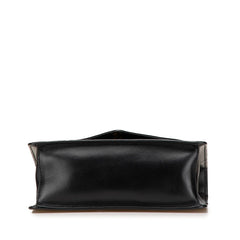 プラダ 三角ロゴプレート チェーン ショルダーバッグ ブラック サフィアーノレザー レディース PRADA 【中古】
