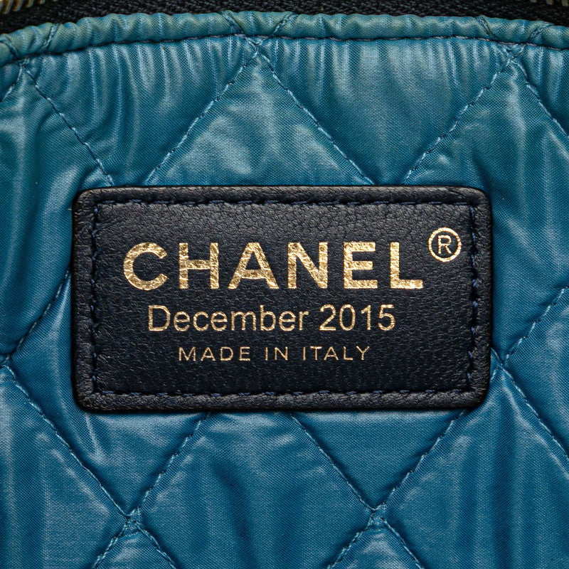 シャネル 2015 ココマーク カラーブロック クラッチバッグ マルチカラー ブラック ラムスキン レディース CHANEL 【中古】