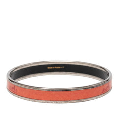 エルメス エマイユPM 七宝焼き バングル シルバー オレンジ系 メタル エナメル レディース HERMES 【中古】