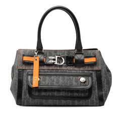 ディオール フライトライン トロッター ハンドバッグ グレー オレンジ デニム レザー レディース Dior 【中古】