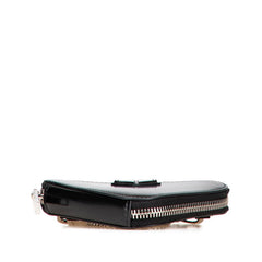 プラダ トライアングル 三角ロゴプレート チェーン ショルダーバッグ ポーチ 1NR005 ブラック レザー レディース PRADA 【中古】
